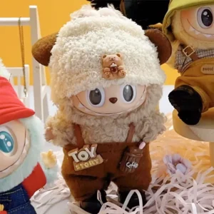 Ropa para Labubu Overol Marron Coffee Gorra