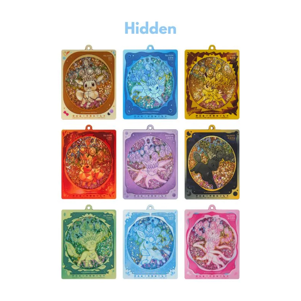 TCG Blind Box Eevee & Evolutions Quicksand Card Display Pendant Gifts - Imagen 4
